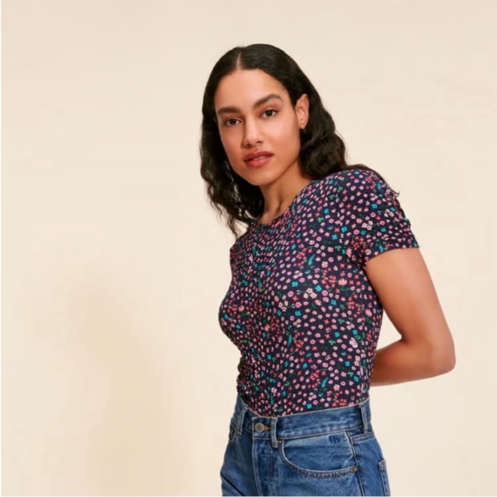 Rouje Aurelio Top In Blue Floral — image 2 of 7